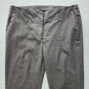 Zara Houndstooth Pants Womens L Cuffed Slim Fit Trouser 34W 27L Tweed Hipster